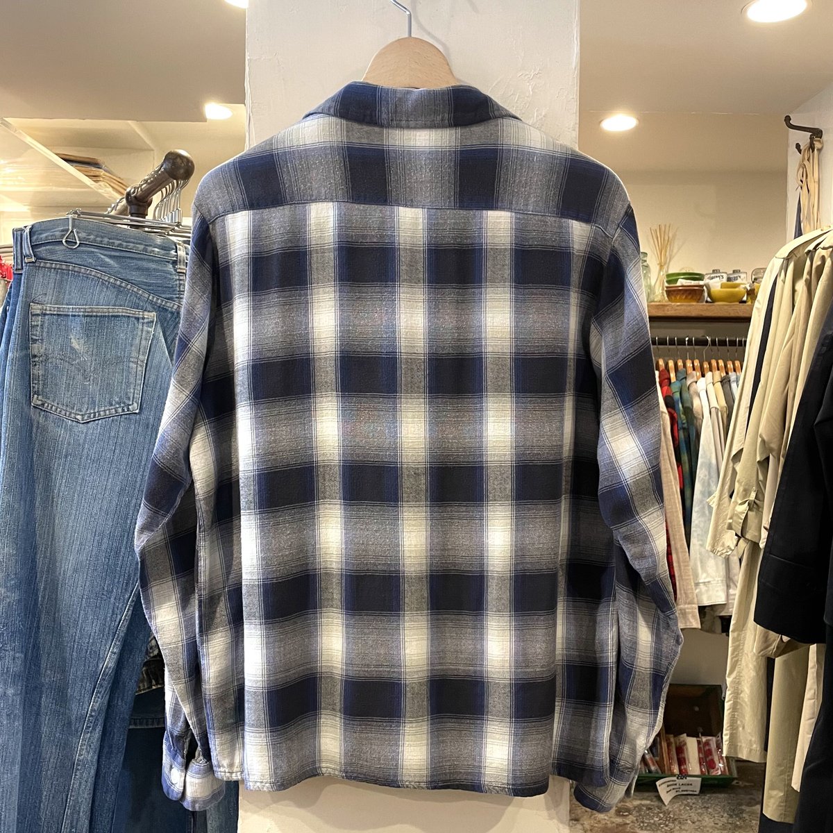 WESTVALE 60s オンブレチェック レーヨンシャツ 片ポケ ボックス WESTVALE 60s オンブレチェック レーヨンシャツ 片ポケ ボックス