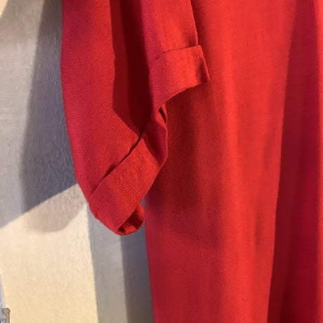 60s　Da Vinci　オープンカラーシャツ　ショートスリーブ　 ボックスシルエット 　襟芯　 RAYON100%（S2523）