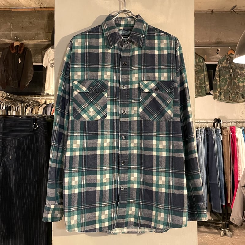 80s FIELD MASTER ネルシャツ コットンシャツ USA製 ライトネル (S187