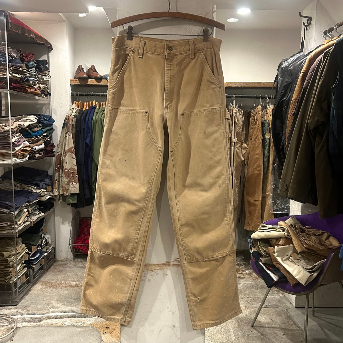 carhartt ダック地 ペインターパンツ ダブルニー カーハート ブラウン ...