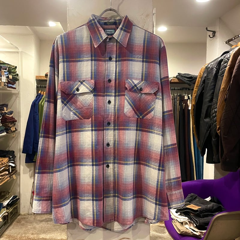 80s Fieldmaster L/S プリントネルシャツ USA製 Size L TALL