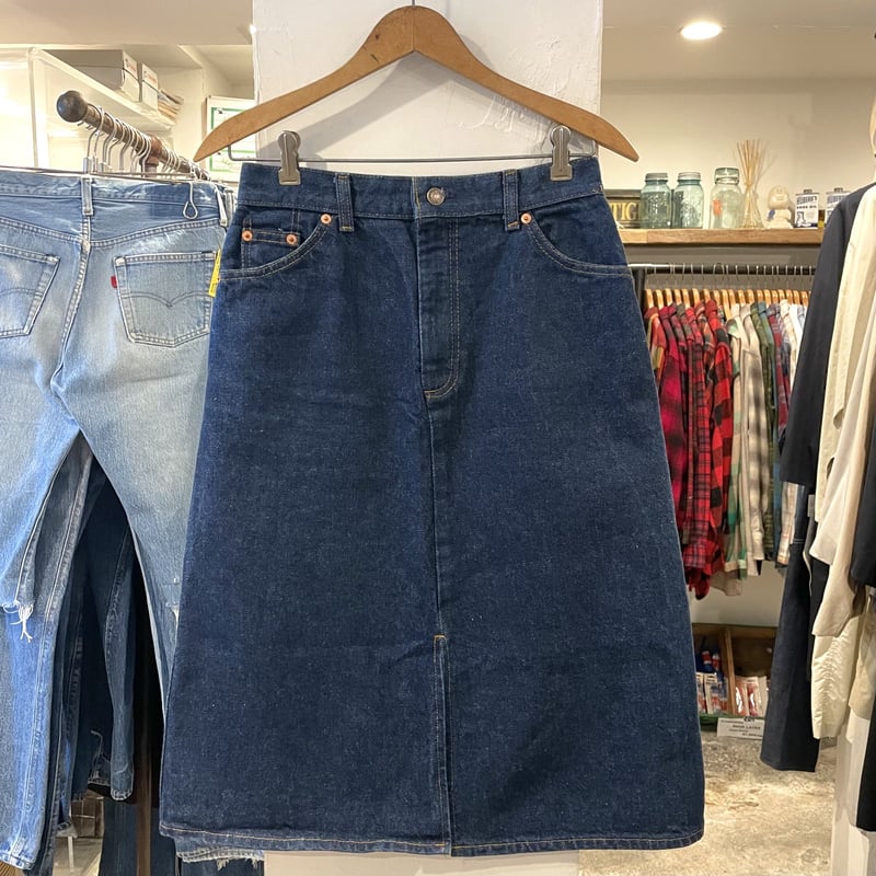 Levi's 97084 0214 デニムスカート オレンジタブ 濃紺 USA製 70s