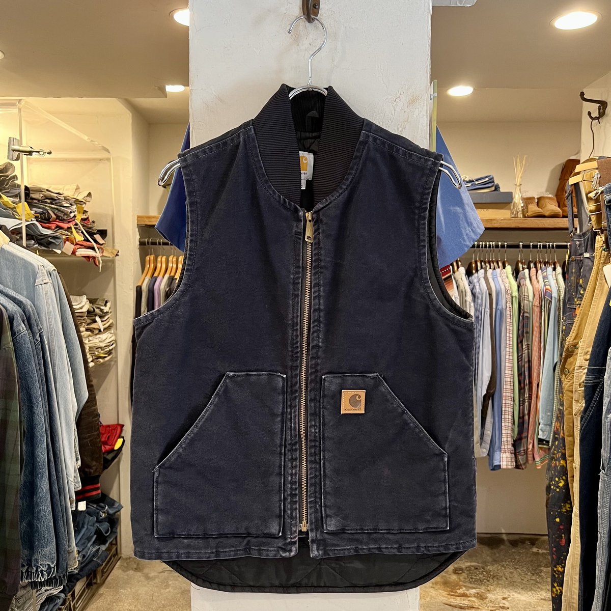 Carhartt ダック地ベスト キルティングライナー ネイビー カーハート Carhartt ダック地ベスト キルティングライナー ネイビー カーハート