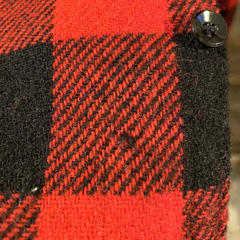 Sears 60s USA製 ウールシャツ マチ付き バッファローチェック 赤x黒