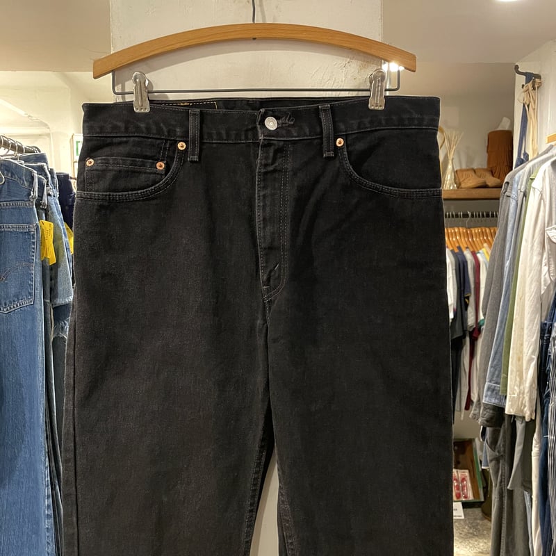 Levi's 505 後染めブラックデニムパンツ リーバイス505 ボタン裏 Levi's 505 後染めブラックデニムパンツ リーバイス505 ボタン裏