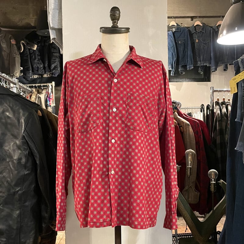 60s CAMPUS Vintage Shirt コットンシャツ USA製 総柄 ボックスシル...