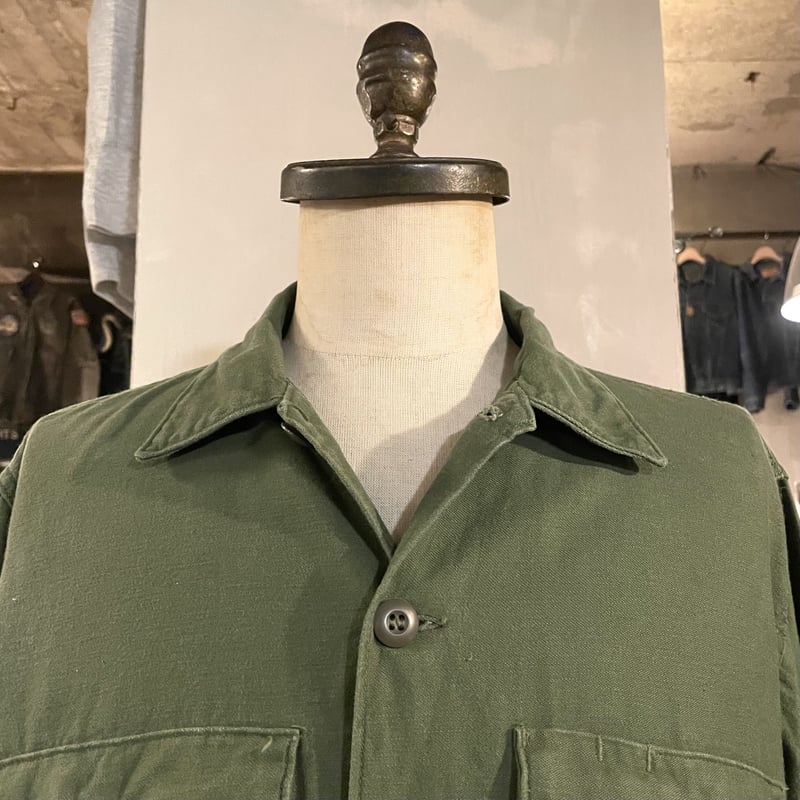 60's ユーティリティシャツ COTTON SATTEN OG107 60s 米軍 実物 OG107 コットンサテン ユーティリティシャツ
