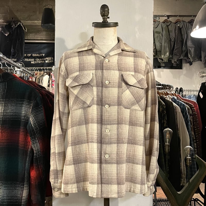 WOOLRICH 50s オープンカラー ウールシャツ vintage 50s Woolrich Vintage Wool Shirt オープンカラーシャツ ウールシ