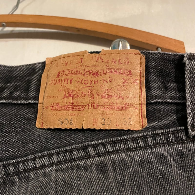 90s Levi's 501 後染めブラックデニム パンツ 30×32 USA製 FOR WO