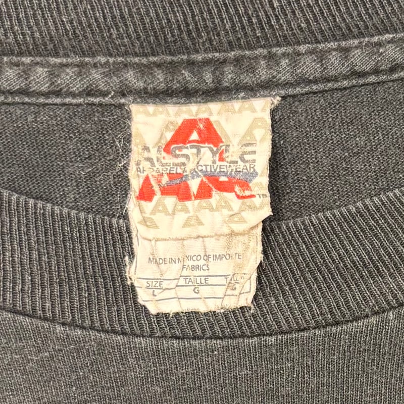【希少】00s AC/DC ロンT フェード バンT 短丈 ブラック 2005年 ACDCバンドTシャツ2005オフィシャル ロックTヴィンテージALSTYLE黒