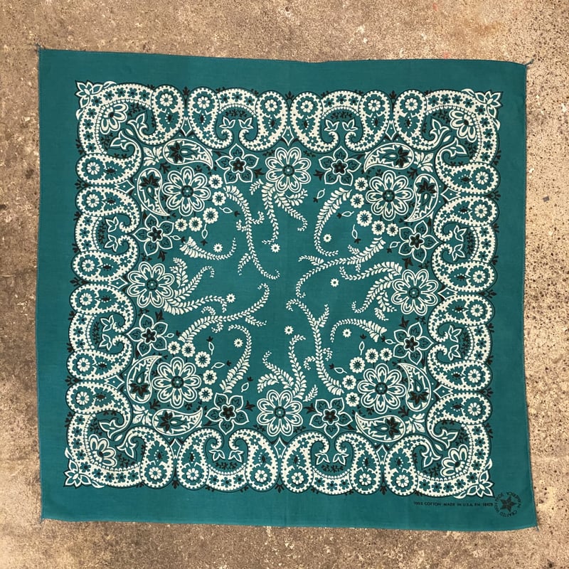 Bandana ヴィンテージバンダナ エメラルドグリーン USA製 新品 (S0305