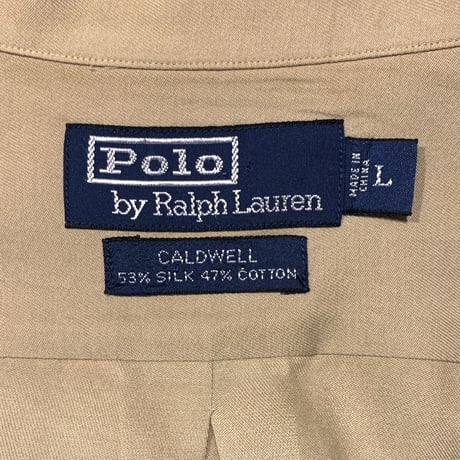 90s　Polo by Ralph Lauren　S/S オープンカラーシャツ　ラルフローレン　シルクコットン　CALDWELL　(S3595)