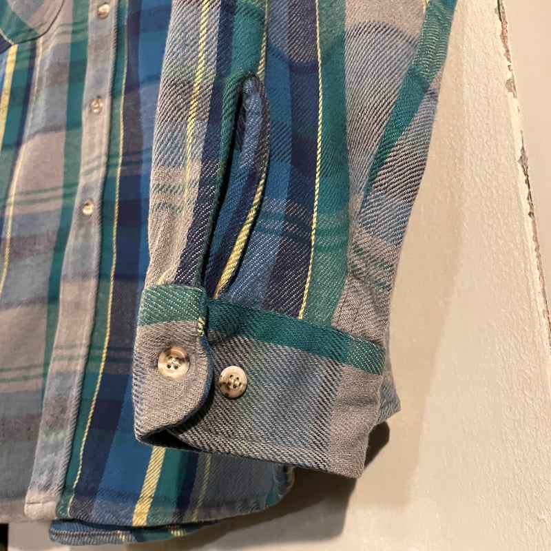 レア配色 80s ST JOHN'S BAY ネルシャツ USA製 黄×黒 L 80s ST JOHN'S BAY L/S ネルシャツ USA製 Size XL セントジョン