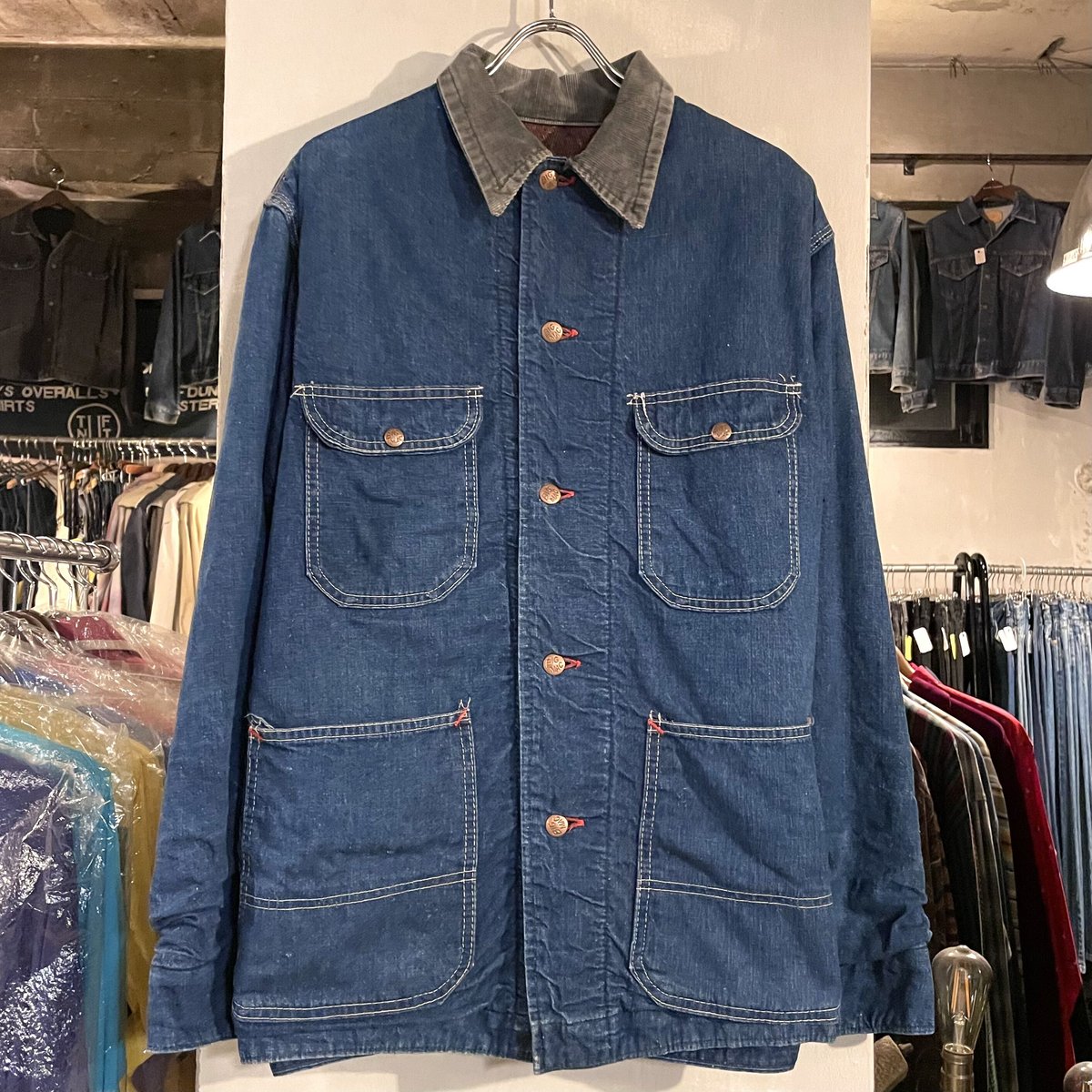 ヴィンテージ　デニムカバーオール ウールライナー付き 60s Sears ライナー付き デニム カバーオール 40 - Sixpacjoe