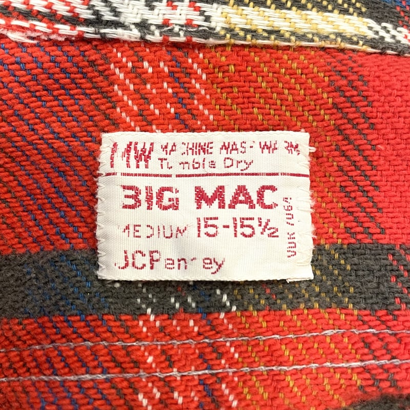 BIG MAC 60s USA製 ヴィンテージ ネルシャツ チェック柄 Mサイズ BIG MAC 60s USA製 ヴィンテージ ネルシャツ チェック柄 Mサイズ