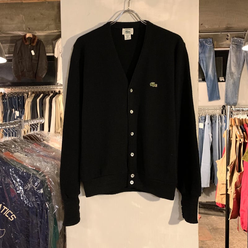 90s IZOD LACOSTE ラコステ アクリルカーディガン ブラック USA 90s IZOD LACOSTE ラコステ アクリルカーディガン ブラック USA
