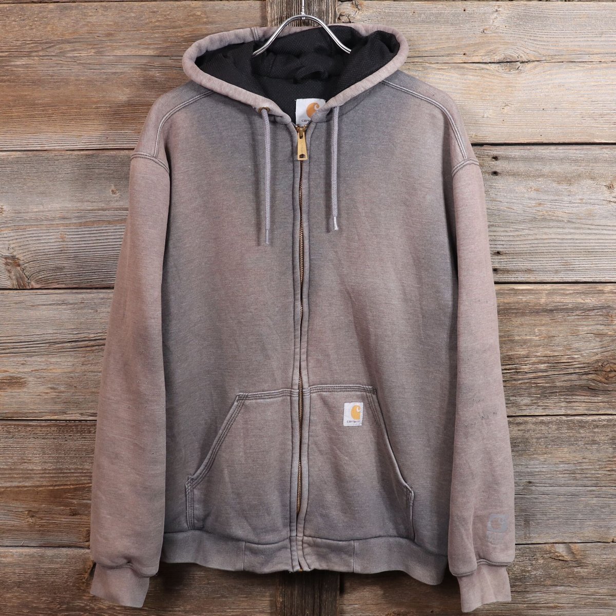 【面白いこと言ったら値下げ可能】Carhartt ベージュ ジップアップパーカー Carhartt ジップアップパーカー カーハート スウェットパーカー