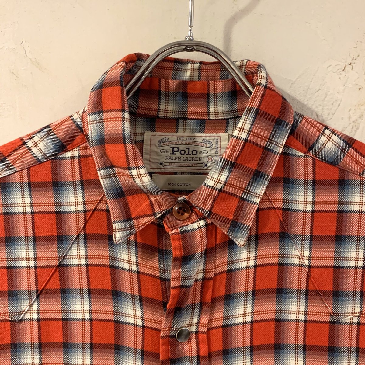 80s Polo RALPH LAUREN ウエスタンシャツ チェック柄 白タグ 80s Polo RALPH LAUREN ウエスタンシャツ チェック柄 白タグ