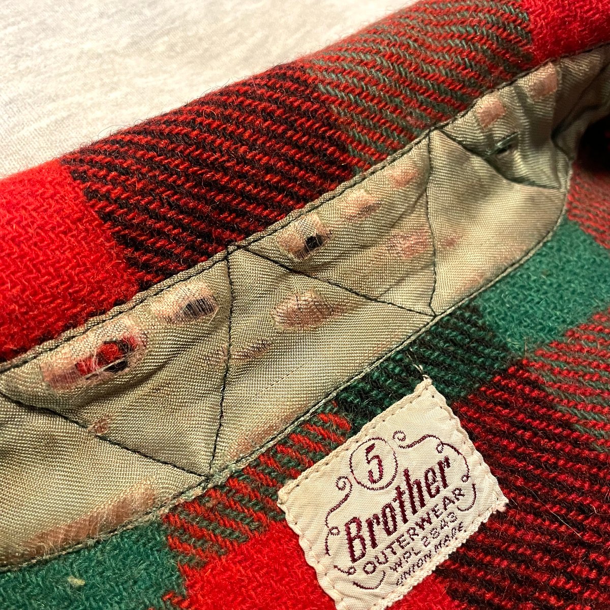 50s ファイブブラザー ビンテージ　ヴィンテージ　マチ付き　ウールシャツ 50s FIVE BROTHER Vintage Wool Shirt マチ付き UNION