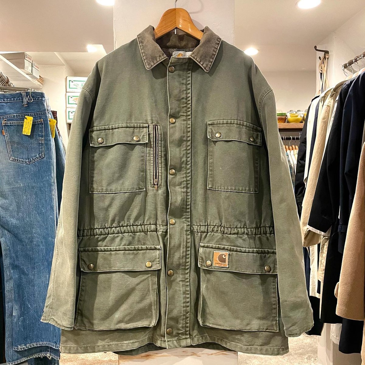 carhartt ダック地 ワークジャケット ブランケットライナー carhartt ダック地 ワークジャケット ブランケットライナー