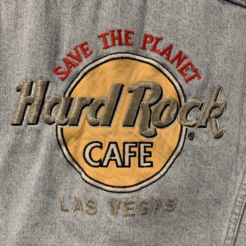 Lee × Hard Rock Cafe ブラックデニムジャケット Vintage Lee Denim Jacket Hard Rock Cafe Honolulu 40R Blue