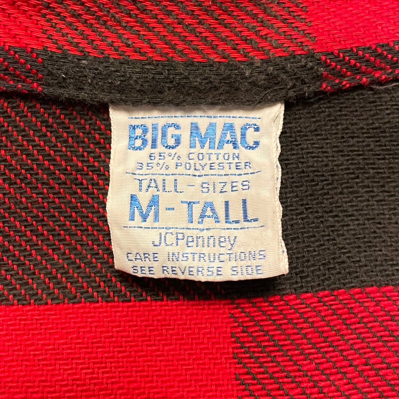 70s BIG MAC L/S ネルシャツ USA製 Size M コットンシャツ JC PE
