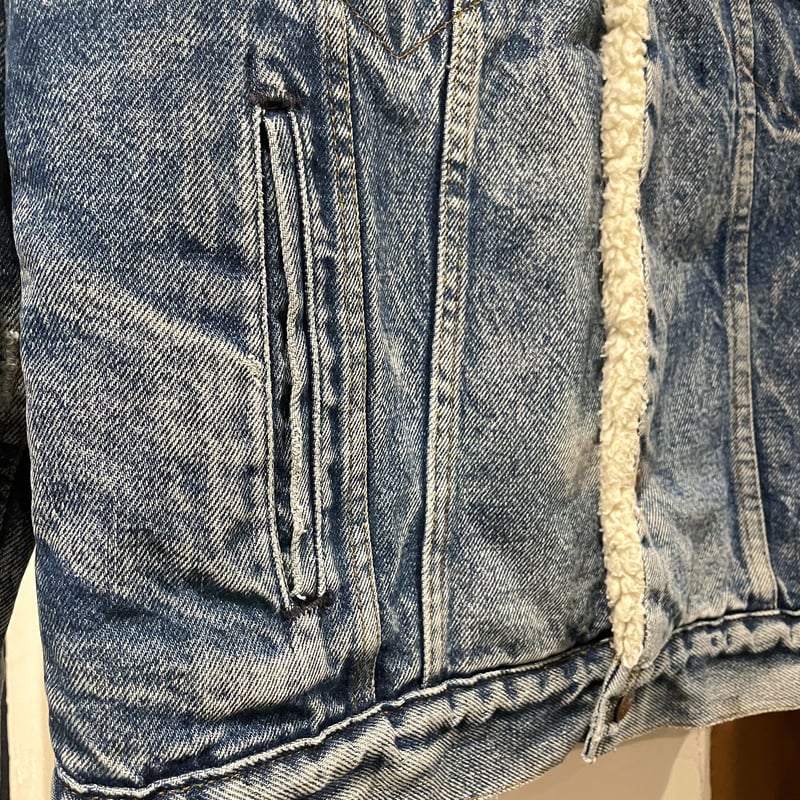 80s Levi's 70608-0216 リーバイス デニムボアジャケット ヒゲ USA製