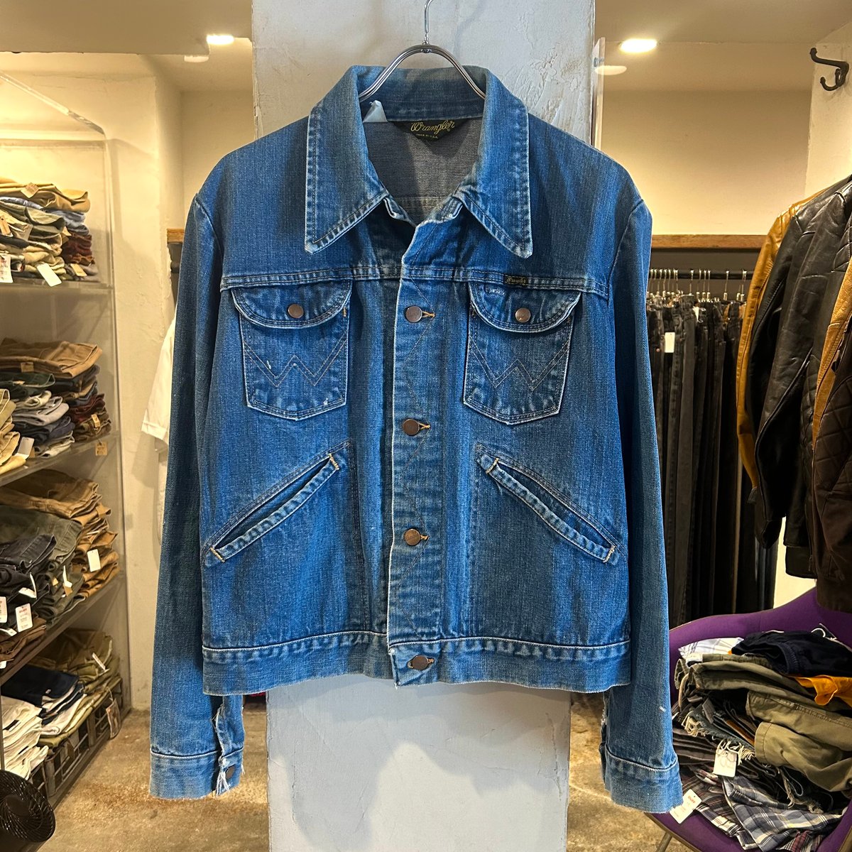 70s ラングラー　124mj ブルーデニムジャケット　サイズ44 70s Wrangler 124MJ デニムジャケット ラングラー Size 42 USA製