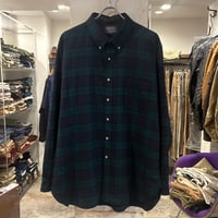 70s　PENDLETON　ウールチェックシャツ　ペンドルトン　ブラックウォッチ　ボタンダウン　Size XL　USA製　(S3934)