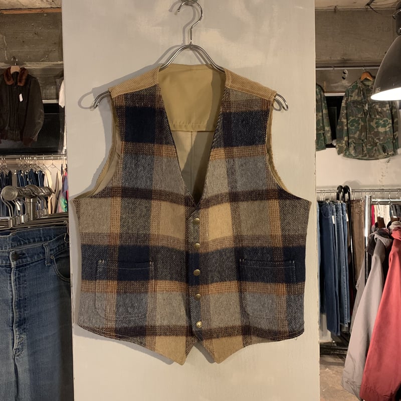 80s 90s EMPORIO ARMANI コーデュロイ ウール 中綿 ベスト