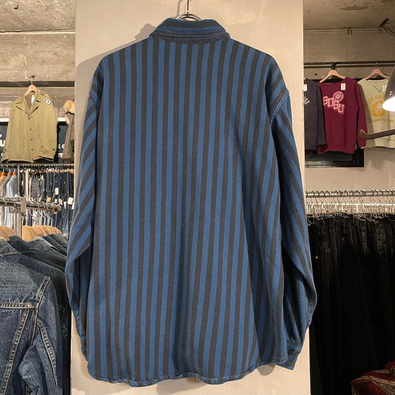 80s BIG MAC × ST JOHN'S BAY L/S ネルシャツ ストライプ USA