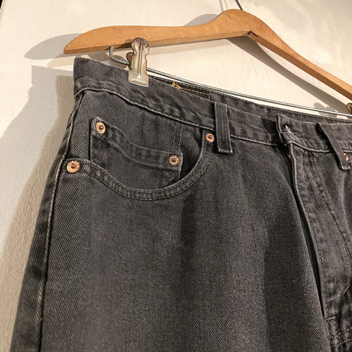 90s カナダ製 Levi’s 505 ブラックデニム W33L31 ビンテージ 90s カナダ製 Levi'sリーバイス 505 ブラック デニムパンツ w36