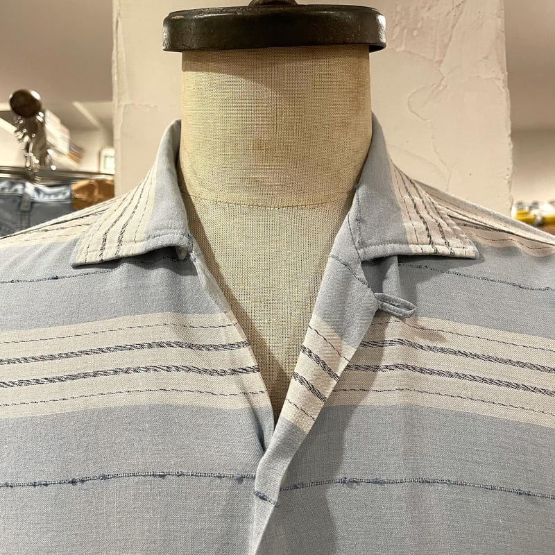 50s vintage オープンカラー ウール シャツ ボードシャツ 50s elbeco ウール オープンカラーシャツ シャドウ オンブレ