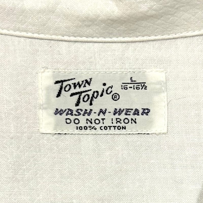 60s Town Topic S/Sオープンカラーシャツ 半袖シャツ Size L 白