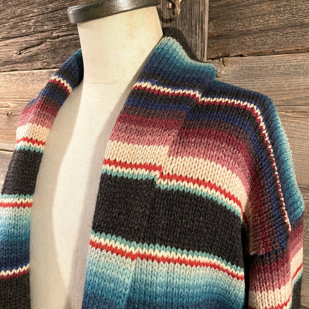 RALPH LAUREN 90s ネイティブ柄 ショールカラー ウールニット RALPH LAUREN 90s ネイティブ柄 ショールカラー ウールニット