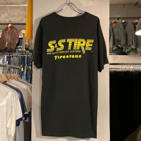 90s　FRUIT OF THE LOOM　S/S Tシャツ　USA製　Size XL　BLUEGRASS　CUSTOM AUTO SHOW　S&S TIRE FIRESTONE　(S4406)