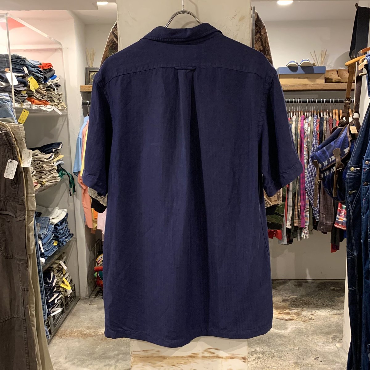 90s Polo by Ralph Lauren S/Sオープンカラーシャツ リネンシルク 半