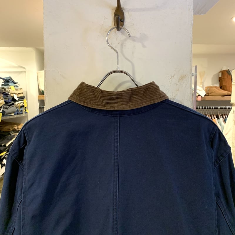 ラルフローレン　カバーオール　ブラック　襟コーデュロイ　裏地チェック柄　美品 ラルフローレン カバーオール ブラック 襟コーデュロイ 裏地チェック柄