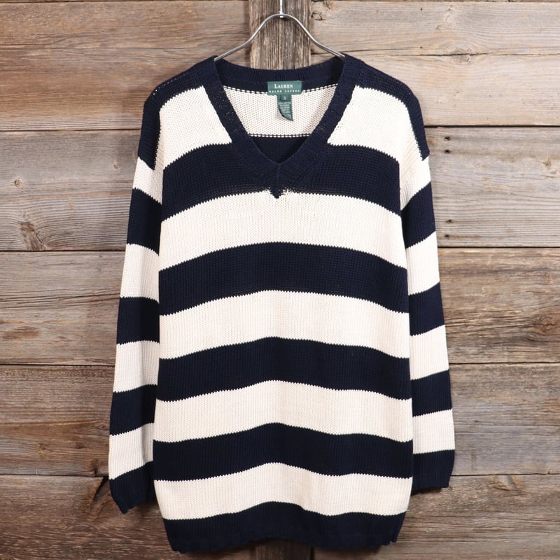 LAUREN Ralph Lauren ボーダー柄 コットンニット セーター ラルフ