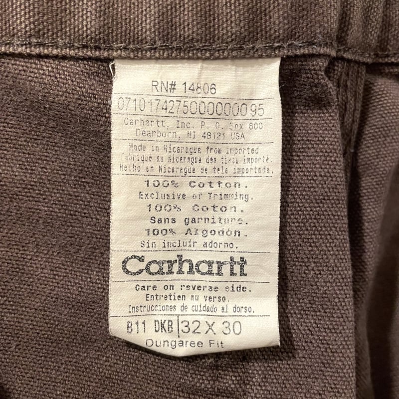 Carhartt ダック地ペインターパンツ ダークブラウン 雰囲気系