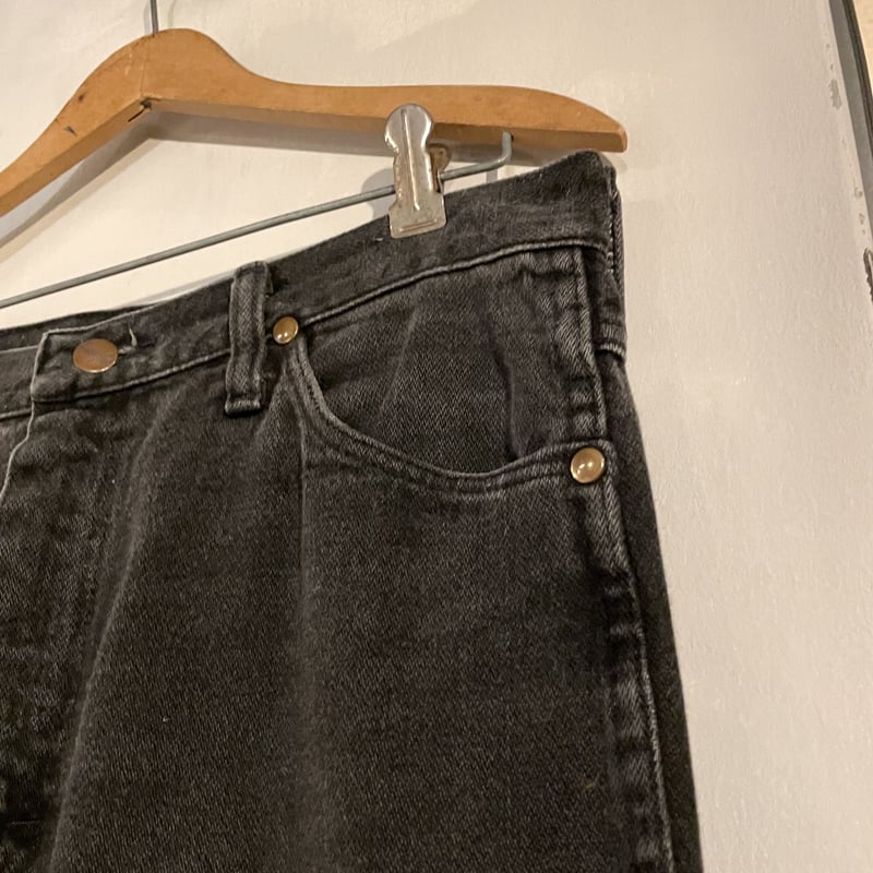 90's Wrangler ラングラーUSA製　ブラックデニム ショートパンツ USA製 Wrangler ブラックデニム ショートパンツ W32 ブラック 黒