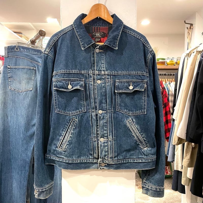 初期90's RRL Black Denim Jacket 三つ星タグ