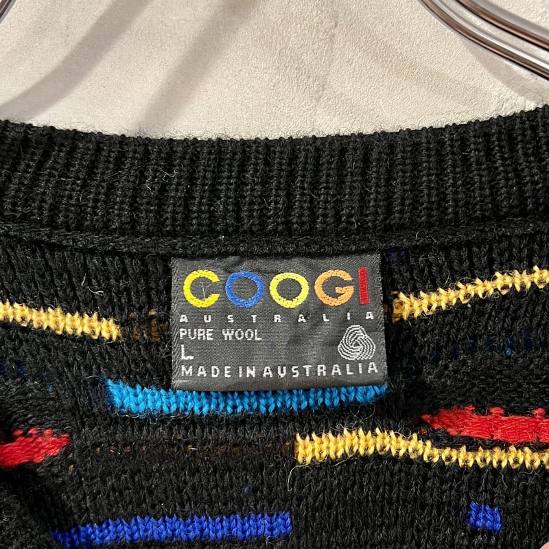 COOGI クージー　単色 3Dニット 黒 希少】クージー 黒 単色 3Dニット カーディガン オールブラック