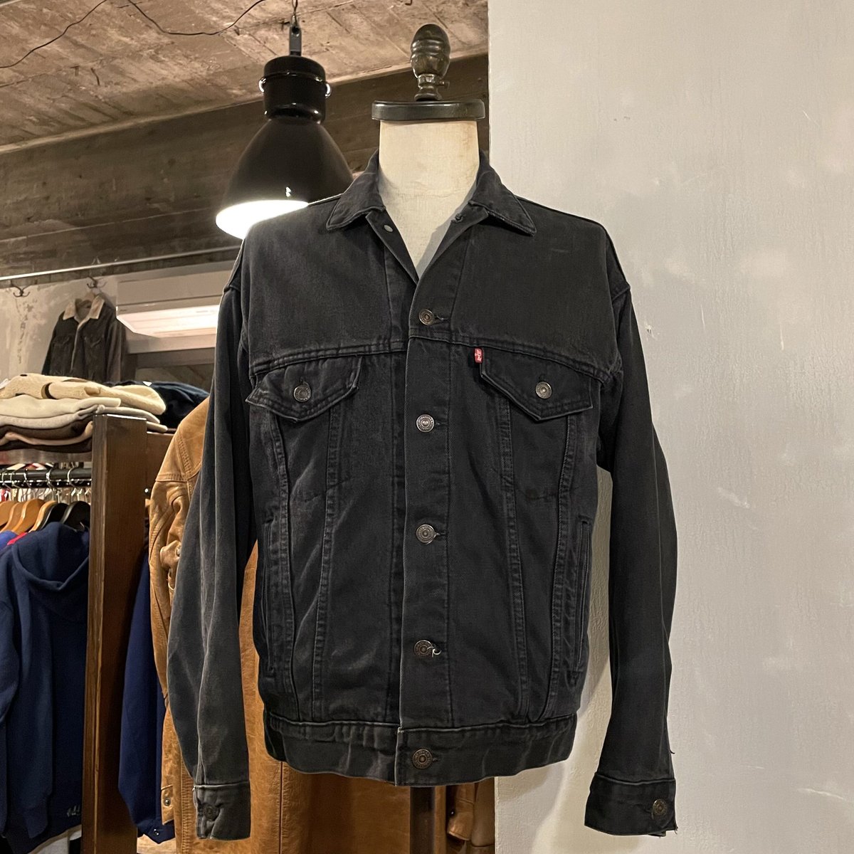 80s Levi's 70417-9418 ブラック デニムジャケット ネルライナー USA製...