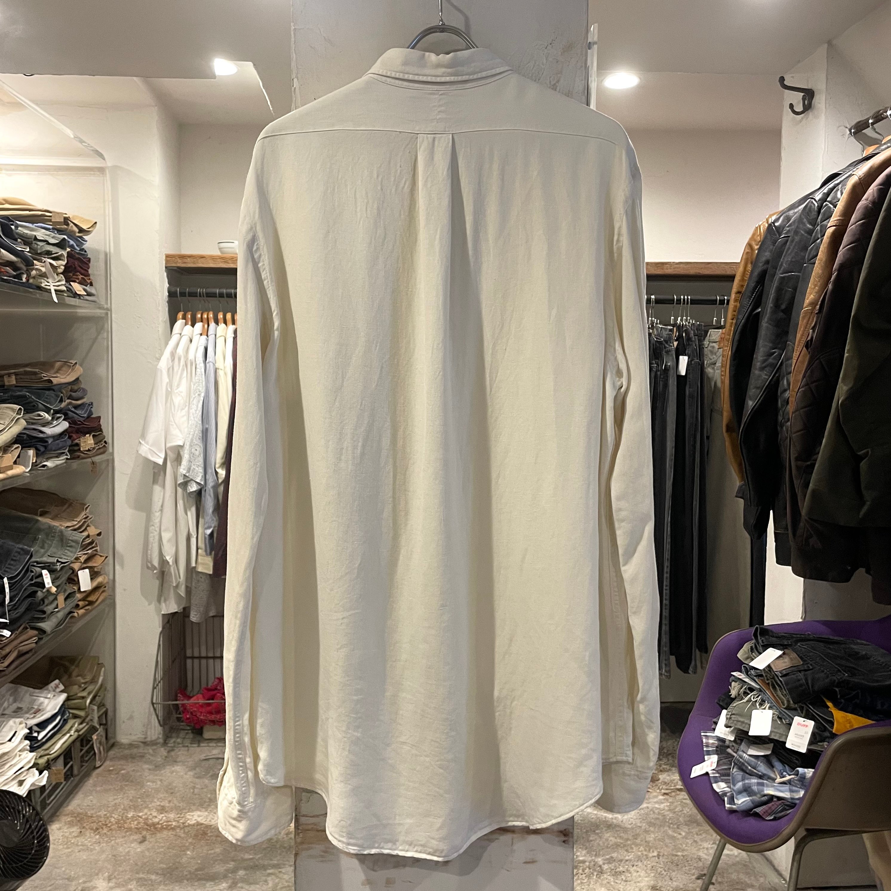 Polo by Ralph Lauren L/Sシャツ ラルフローレン Size L アイボリ