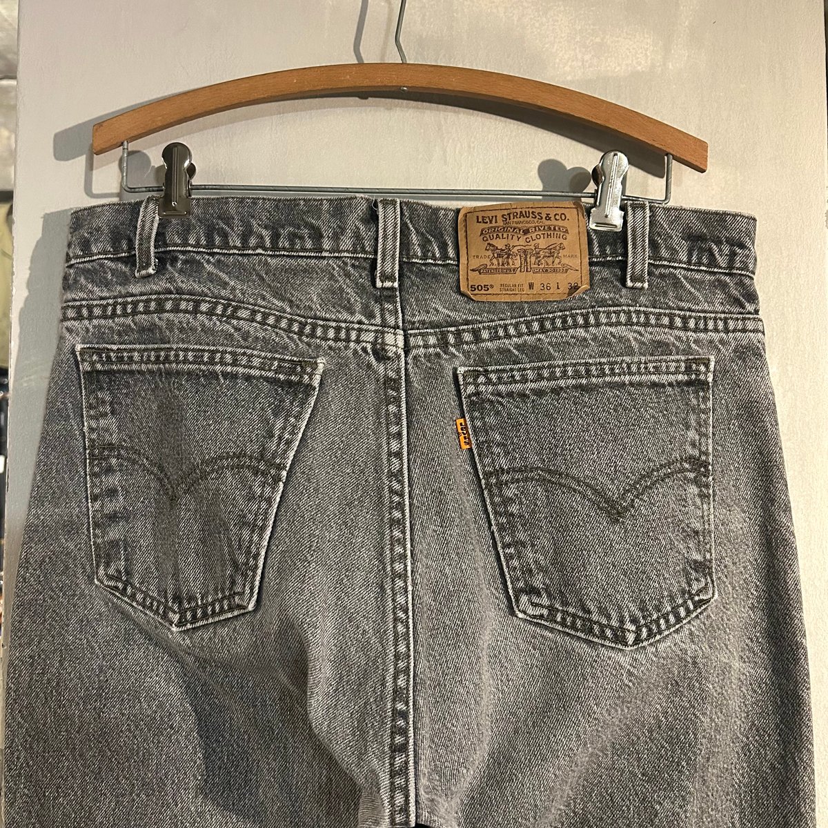 90s Levi's 505 先染め ブラックデニムパンツ 36×32 USA製 1995年