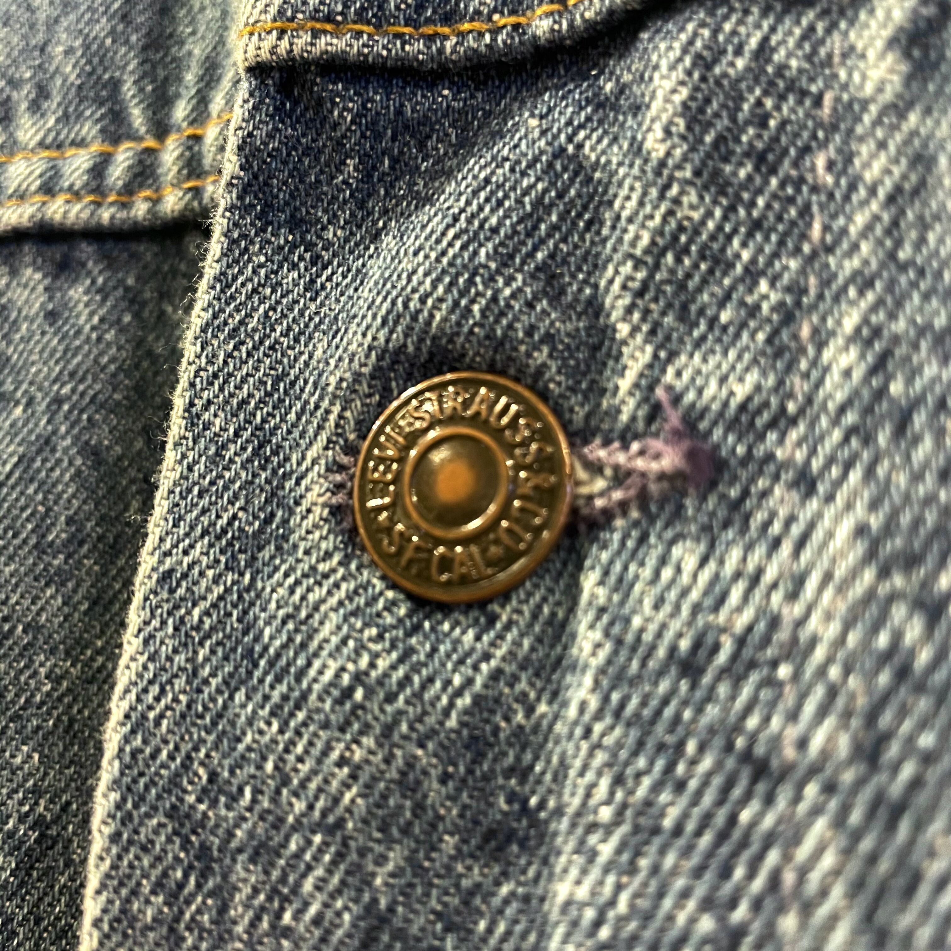 Levis 75070-9514 90s USA製 デニムロングコート 襟コーデュロイ デカパ
