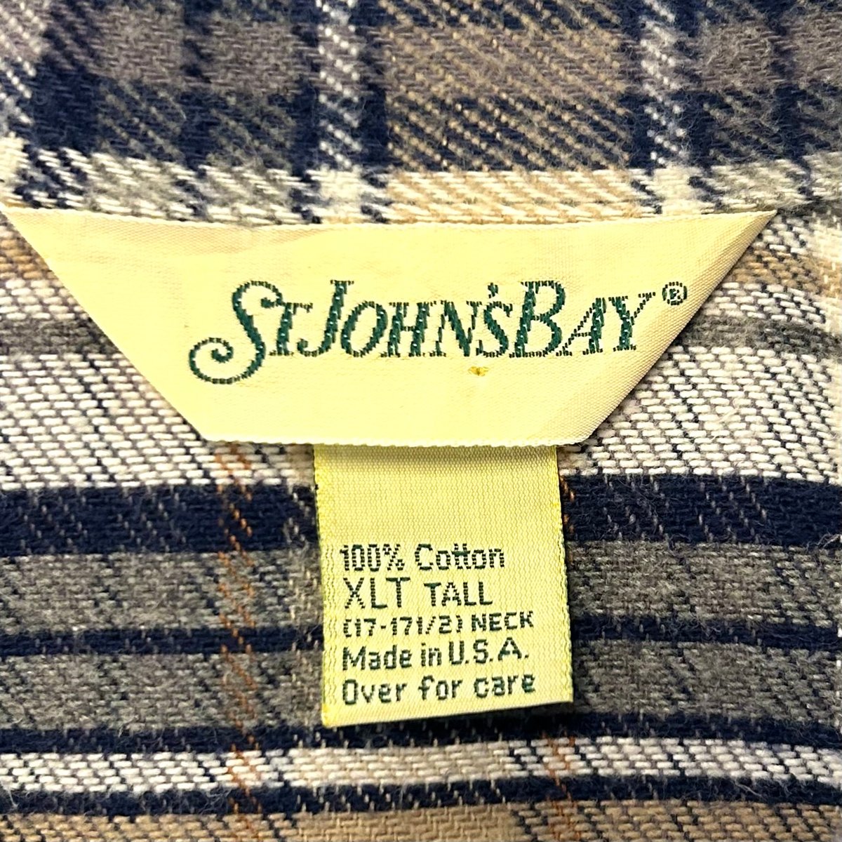 80s ST JOHN'S BAY L/S ネルシャツ USA製 Size XL セントジョン