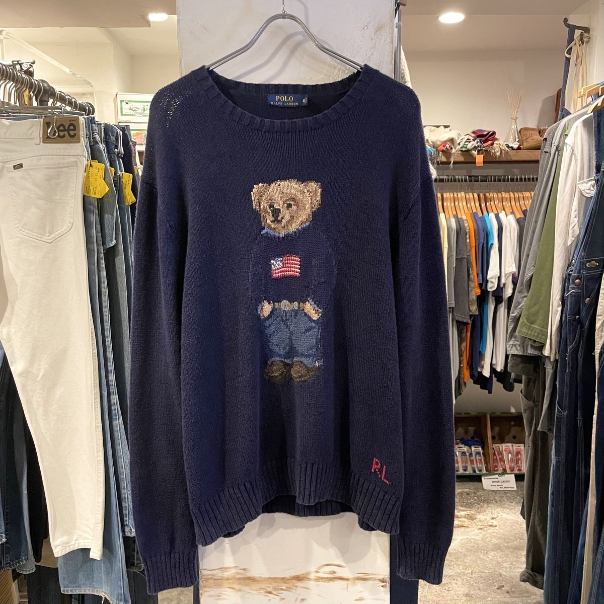 POLO RALPH LAUREN コットン×リネン セーター ポロベア ラルフローレン 