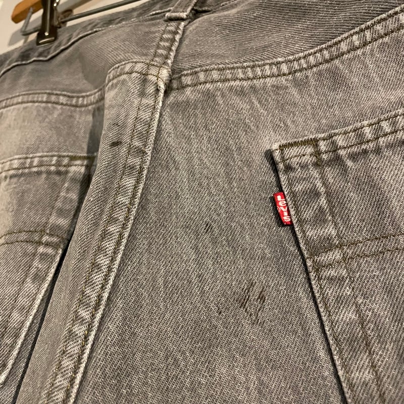 90s Levi's 501 先染めブラックデニム パンツ 36×28 USA製 カットオフデ